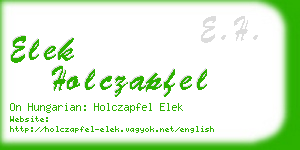 elek holczapfel business card